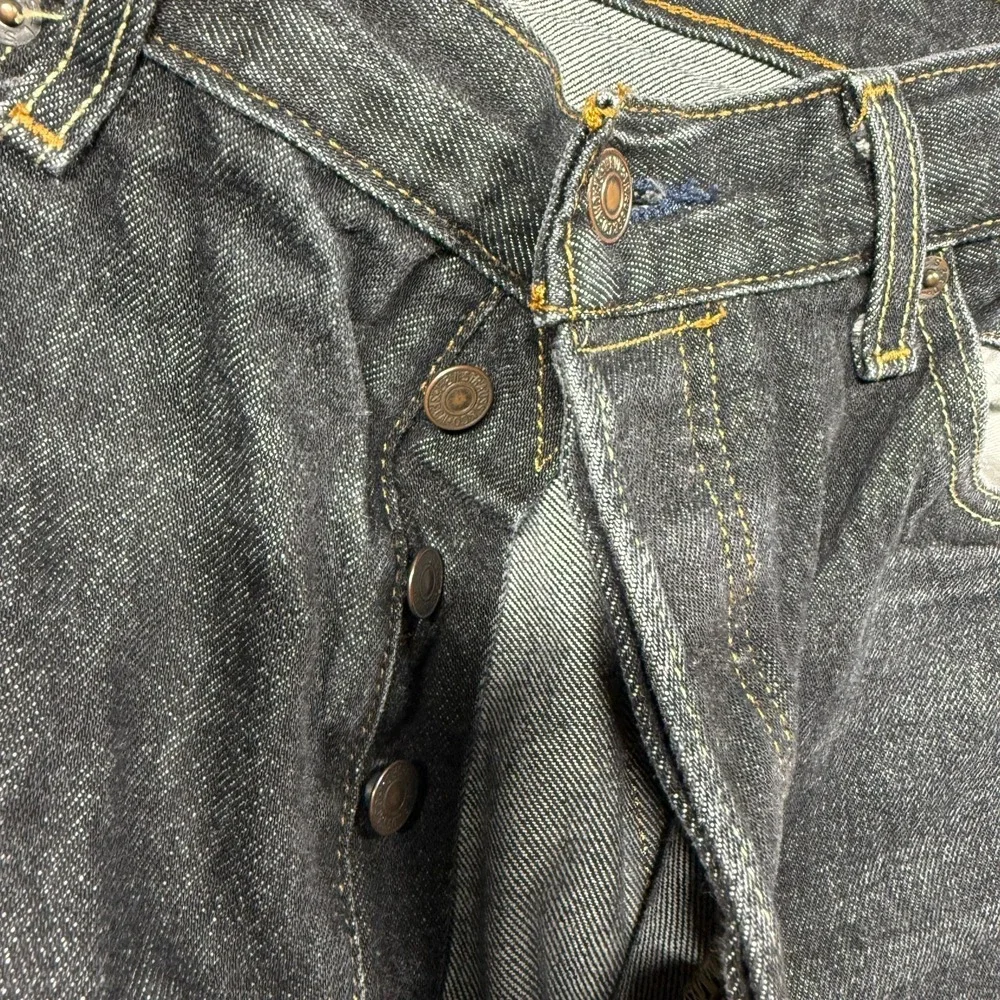 Levi's 501 Jeans Mens 36x32‎ Black Denim Button Fly Straight Leg Classic Fit VTG